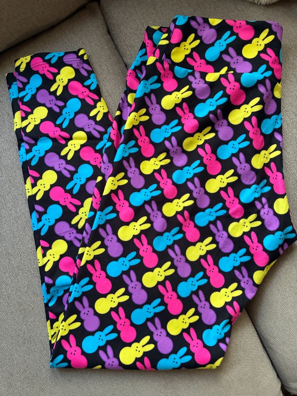 Charlie’s Project Black Leggings Easter Bunny Peeps Print